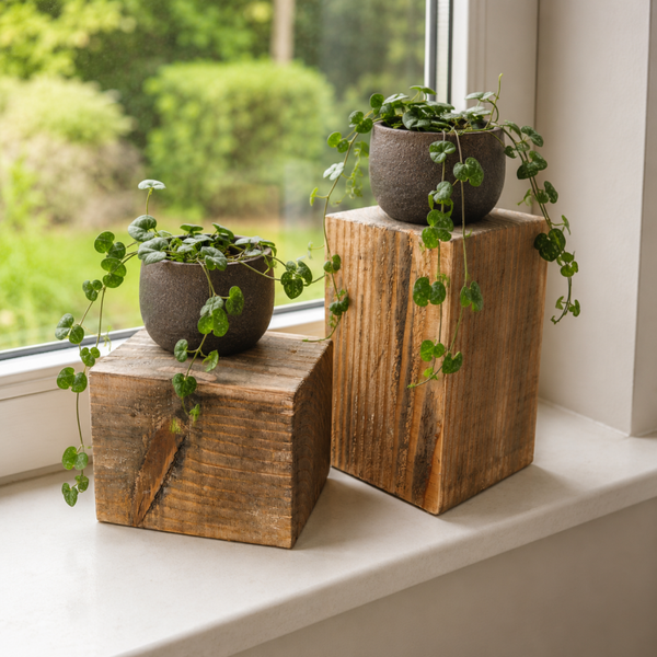 Houten blokken - set mini zuiltjes Douglas H20 + H11,5cm #D18S