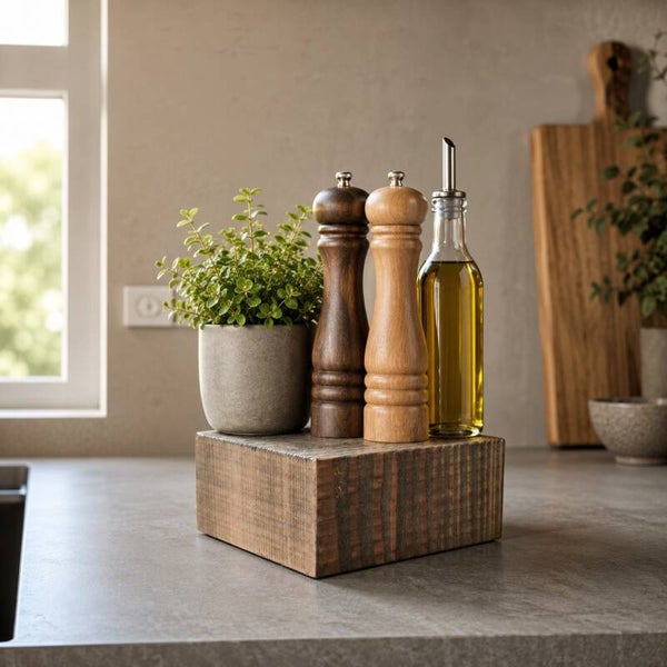 Houten blok - plateau - onderzetter douglas H9cm #D23