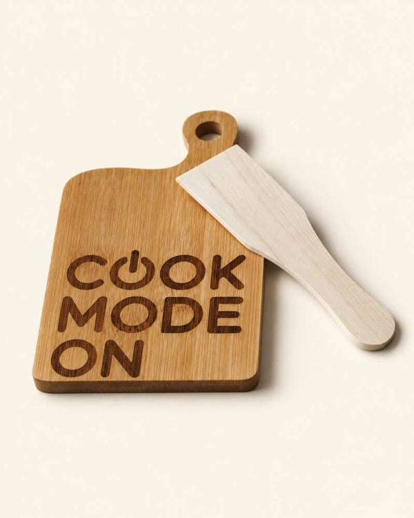 Gourmetplankje + houten spatel - COOK MODE ON #GP3