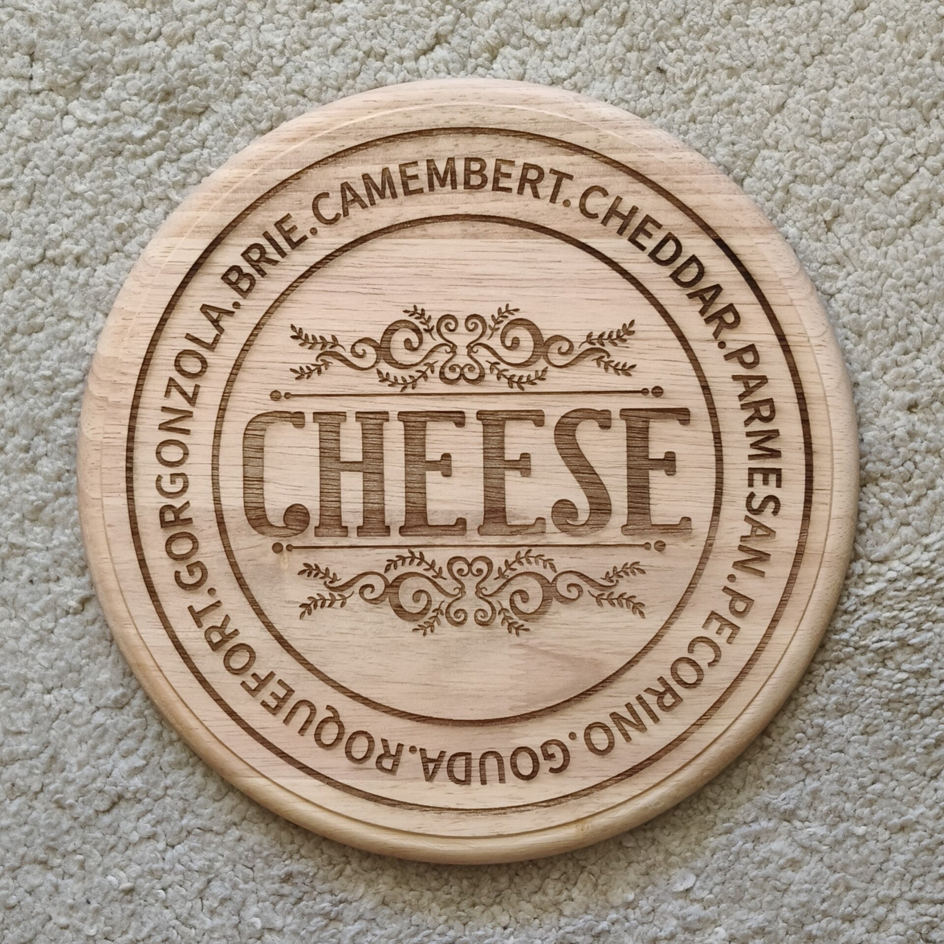 Borrelplank rond 23cm CHEESE