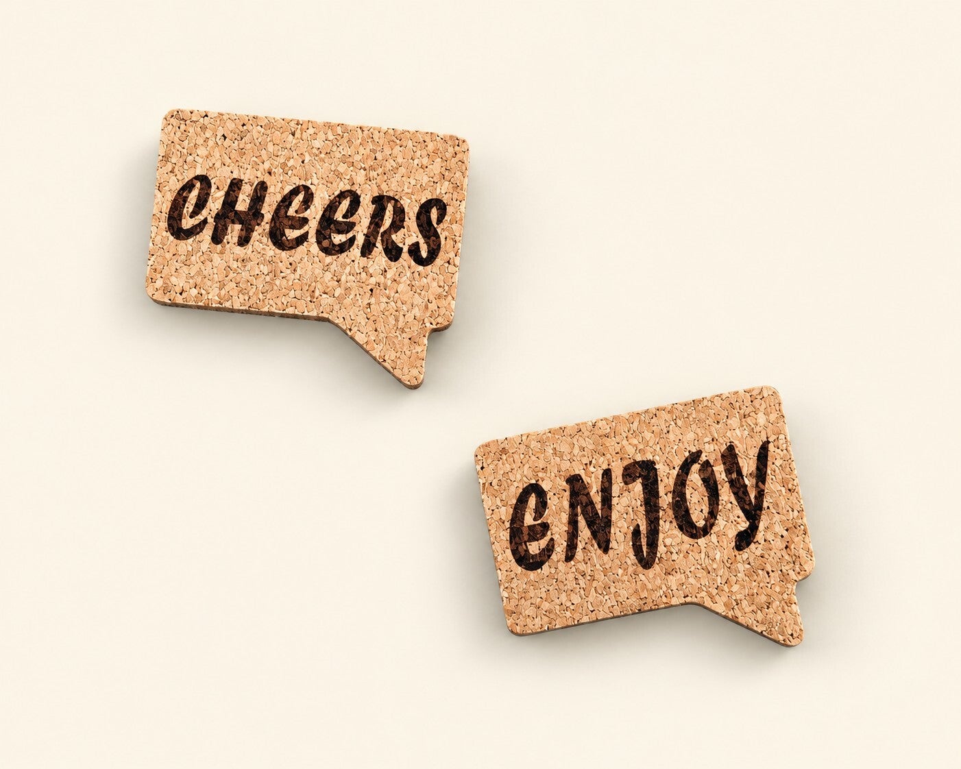 Magneten kurk tekstballon - CHEERS & ENJOY