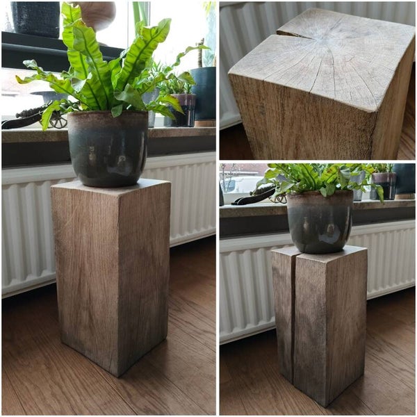 Houten blok - kleine zuil EIKEN 40cm