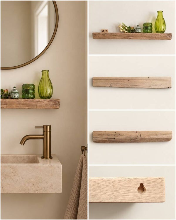 Wandplank EIKEN zwevend decoratief schap 52cm #326