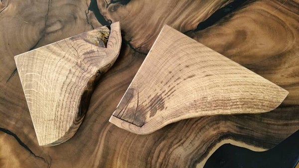 Wandplank EIKEN zwevend hoek