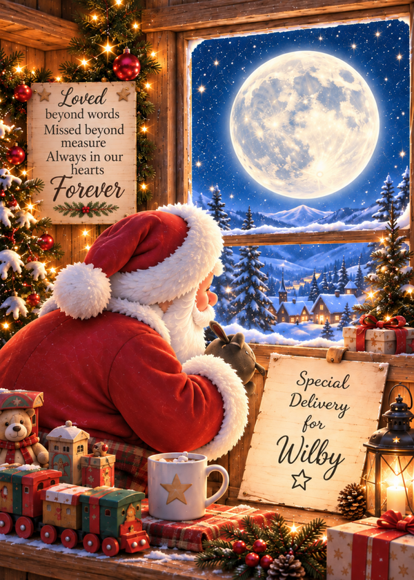 Personalised Christmas Card – Moonlit Window