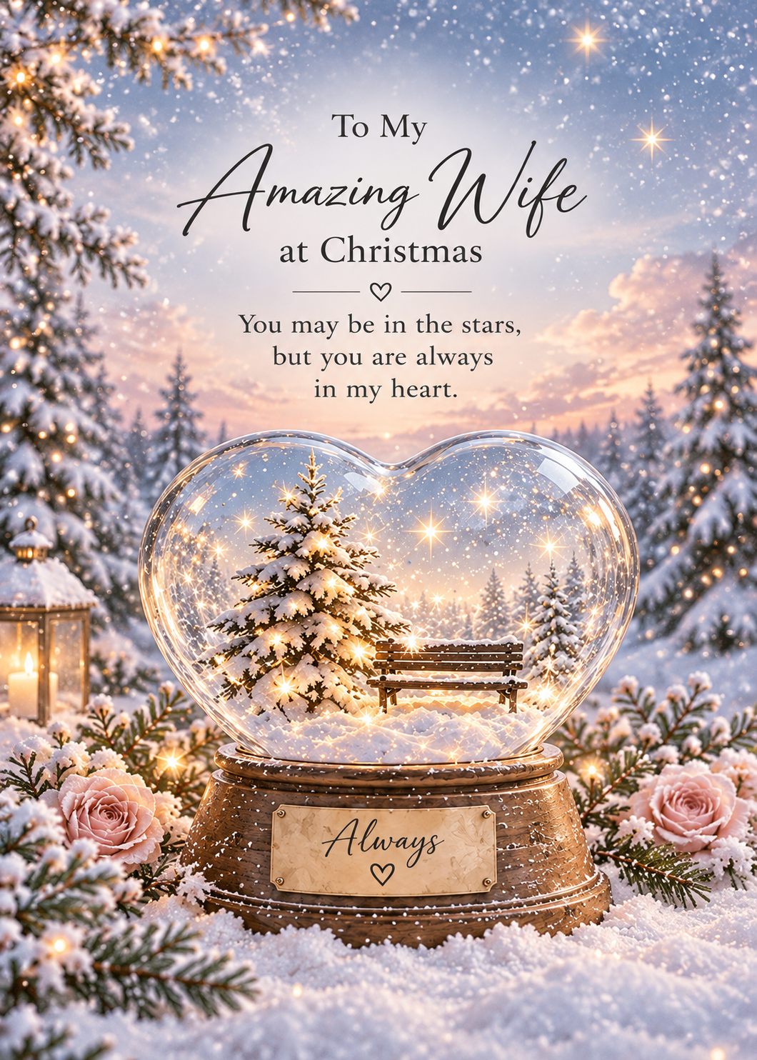 Christmas Card for Wife in Heaven – Snow Globe