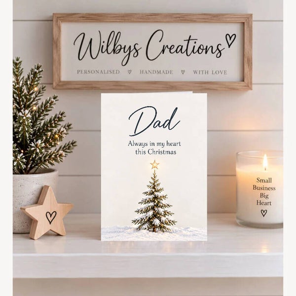 Christmas Card for Dad in Heaven – Snowy Christmas Tree