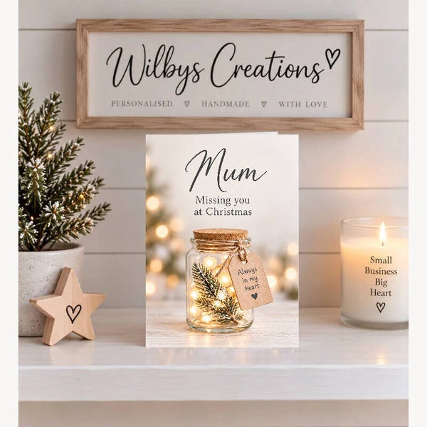 Christmas Card for Mum in Heaven – Glowing Christmas Jar