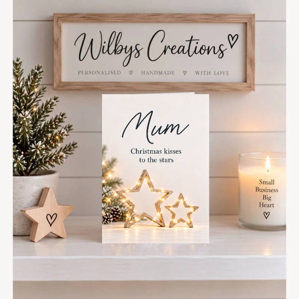 Christmas Card for Mum in Heaven – Two Glowing Stars