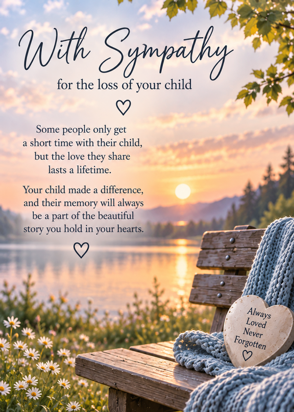 Sympathy Card for Loss of a Child – Lakeside