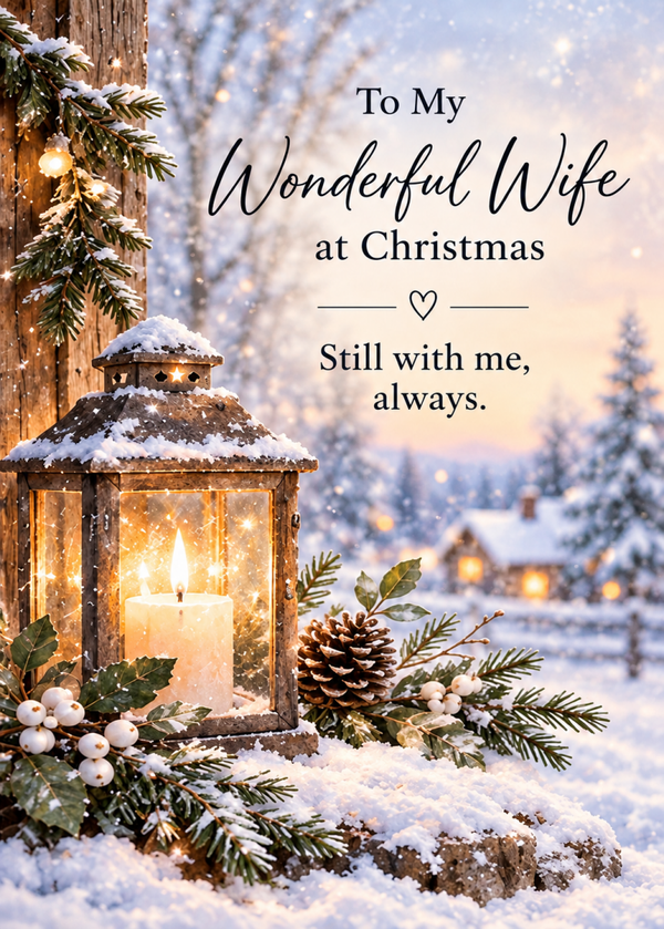 Christmas Card for Wife in Heaven – Winter Lantern
