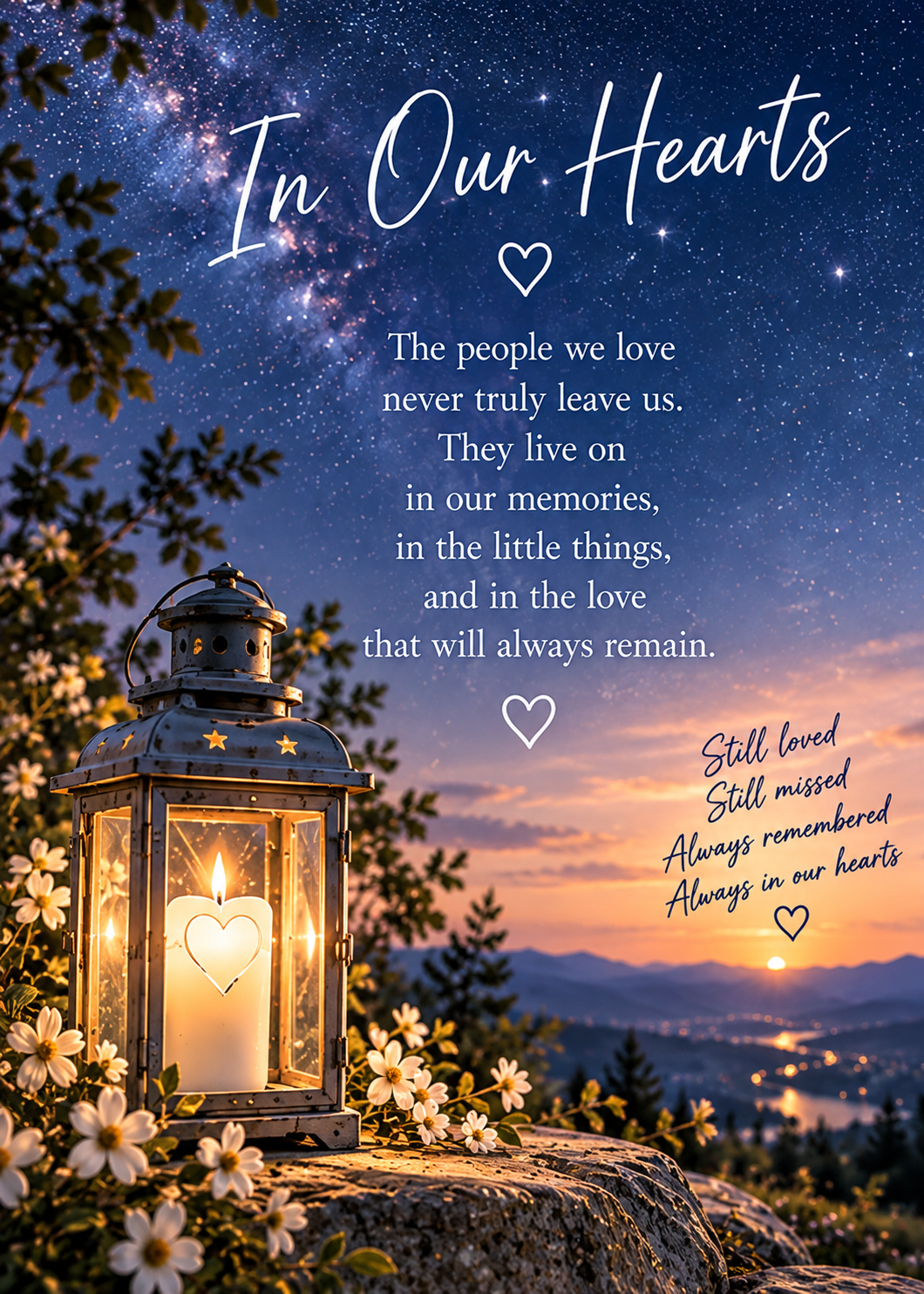 In Our Hearts Sympathy Card – Lantern