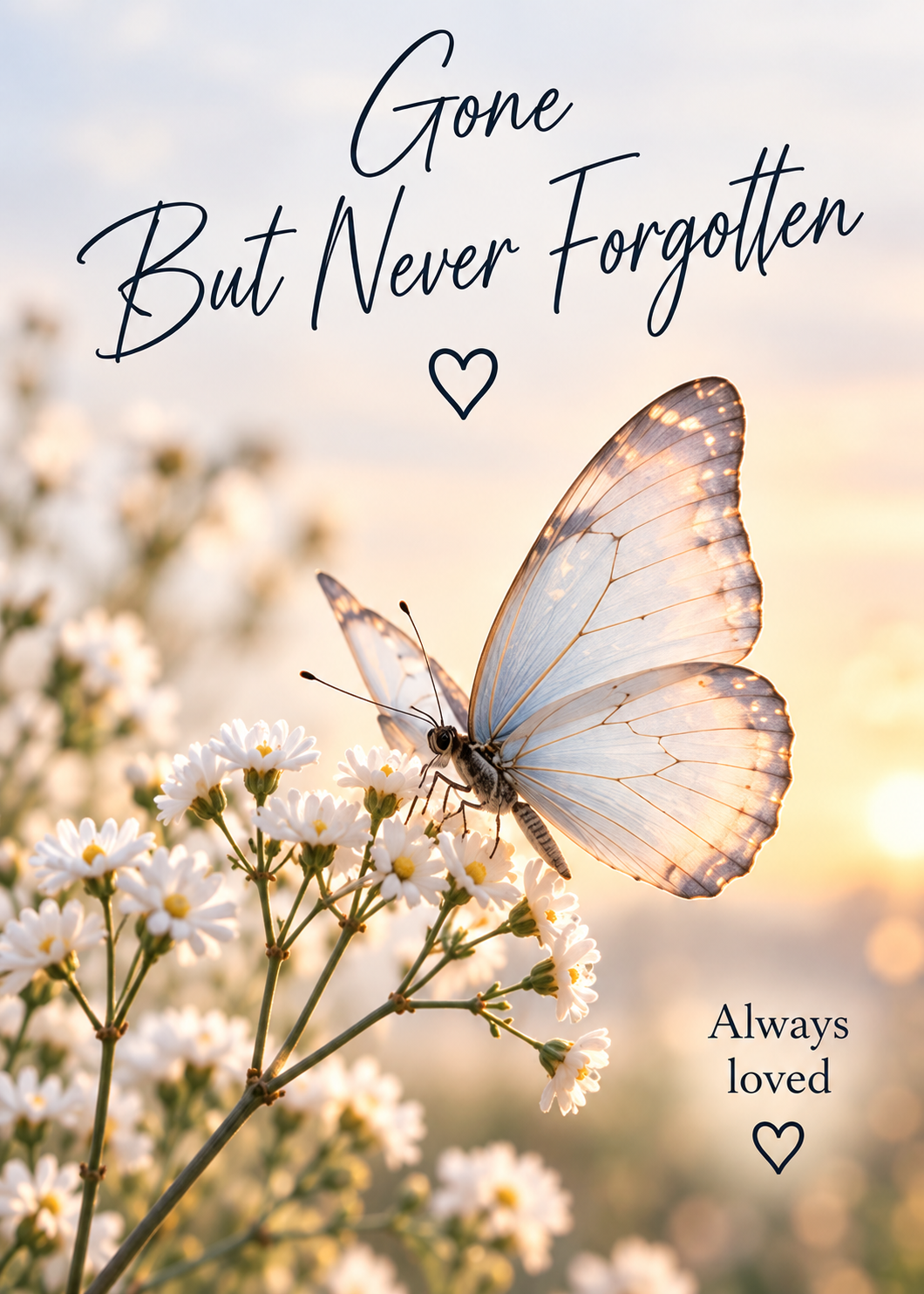 Gone but Never Forgotten Sympathy Card – Butterfly