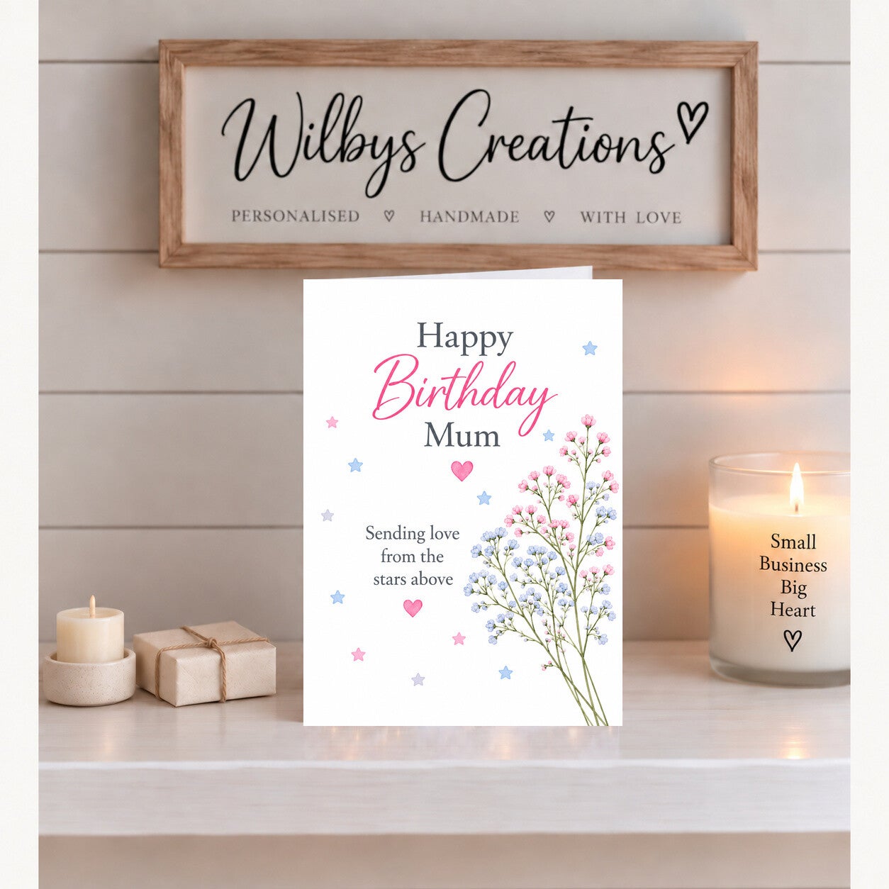 Birthday Card for Mum from Heaven – Baby’s Breath Flowers