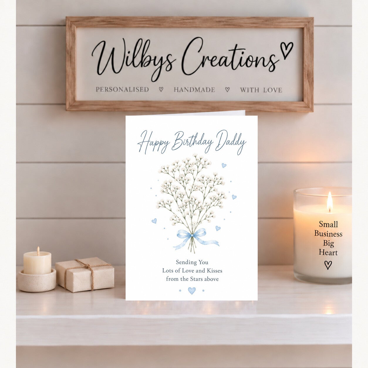 Birthday Card for Daddy from a Child in Heaven – Baby’s Breath Flowers