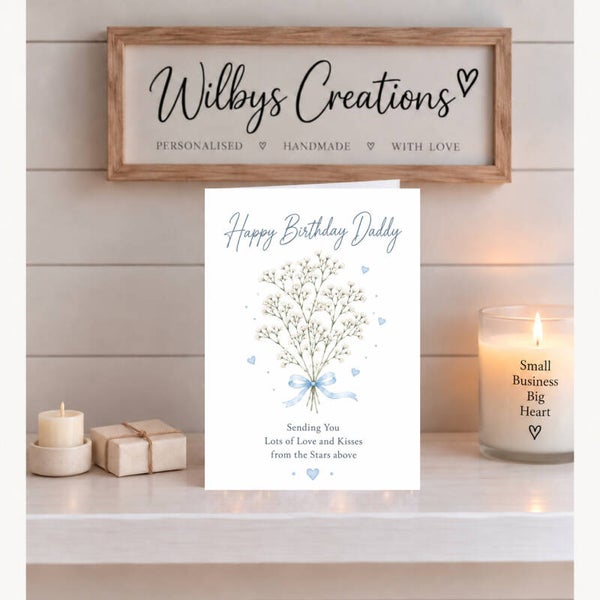 Birthday Card for Daddy from a Child in Heaven – Baby’s Breath Flowers
