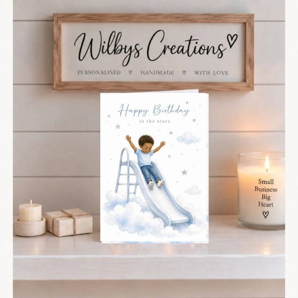 Birthday Card for Son – Slide Among the Stars