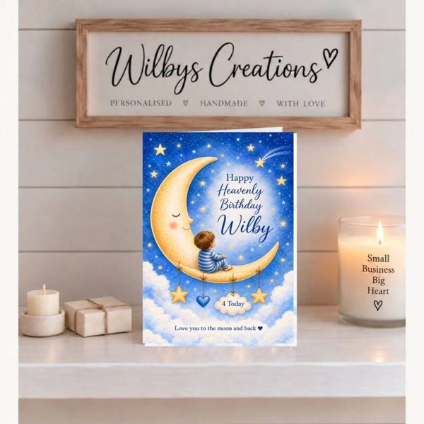 Personalised Birthday Card for Son – Starry Night Moon