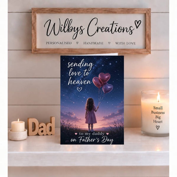Father’s Day Card for Daddy in Heaven from a Daughter – Purple Balloons