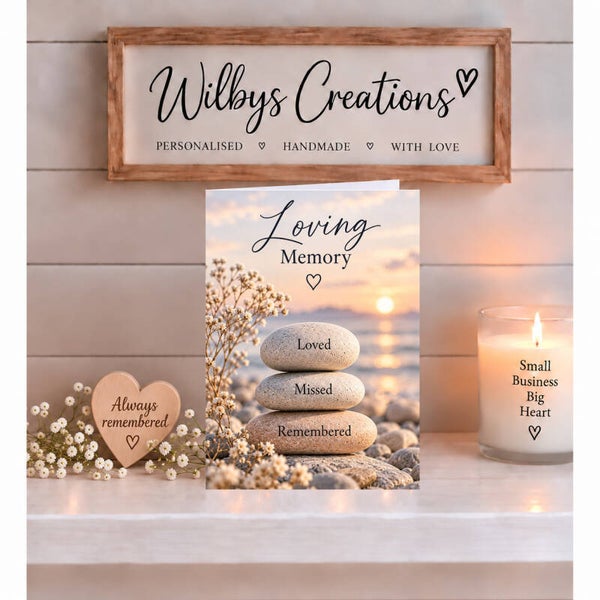 Loving Memory Sympathy Card – Remembrance Stones