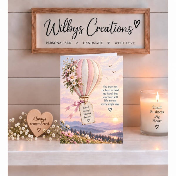 Remembrance Card – Pink Floral Balloon