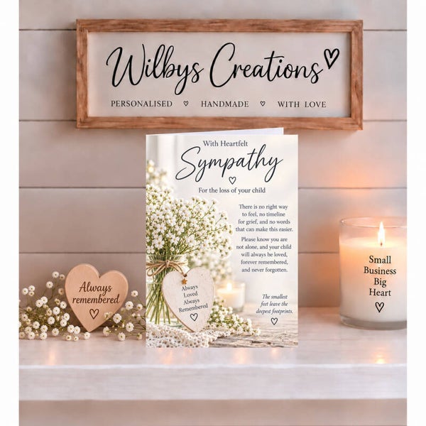 Heartfelt Sympathy Card for Loss of a Child – White Flowers