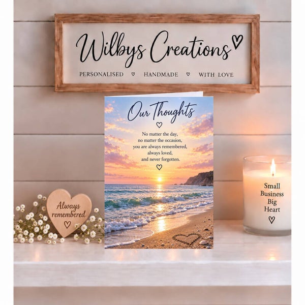 Our Thoughts Sympathy Card – Sunset Beach