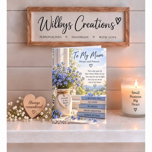 Remembrance Card for Mum – Always and Forever – Forget-Me-Nots