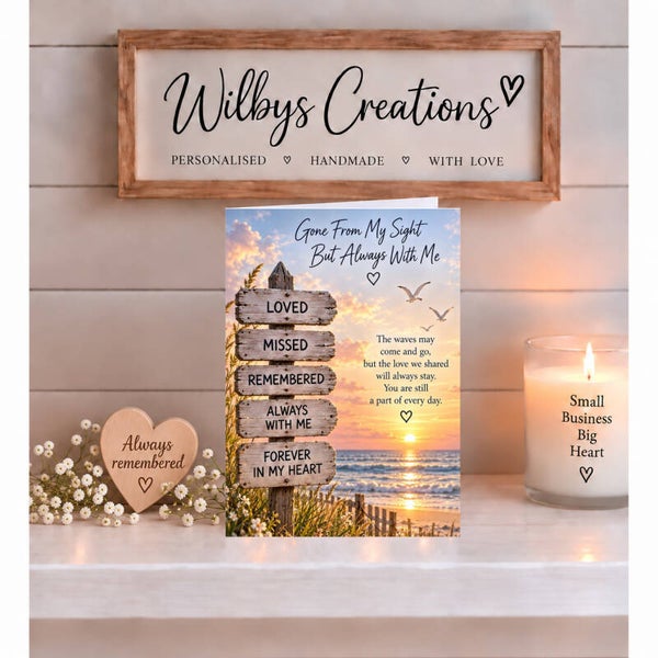 Gone From My Sight Remembrance Card – Sunset Seaside