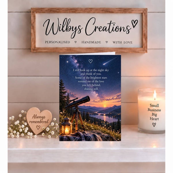 Night Sky Remembrance Card – Telescope