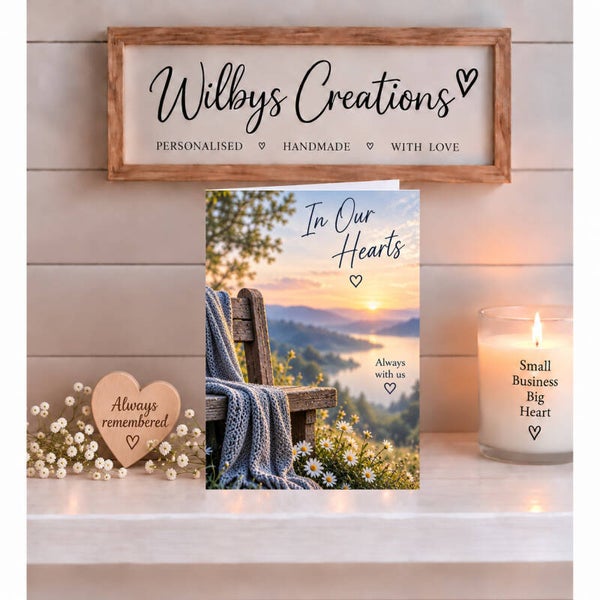 In Our Hearts Sympathy Card – Memorial Bench