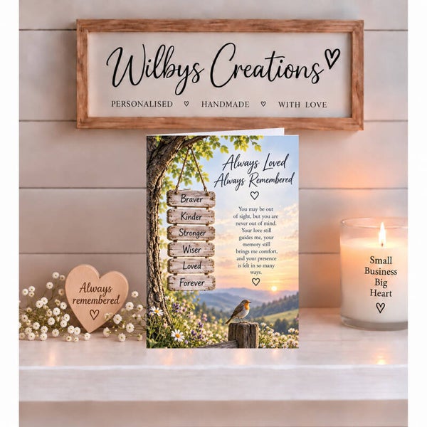 Always Loved and Always Remembered Sympathy Card – Robin