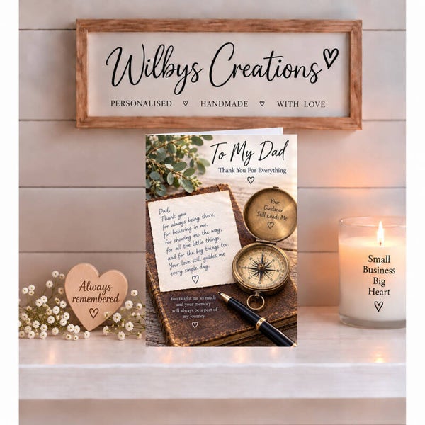 Remembrance Card for Dad – Thank You for Everything – Compass
