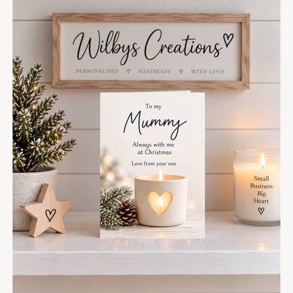 Christmas Card From Son to Mummy in Heaven – Heart Candle