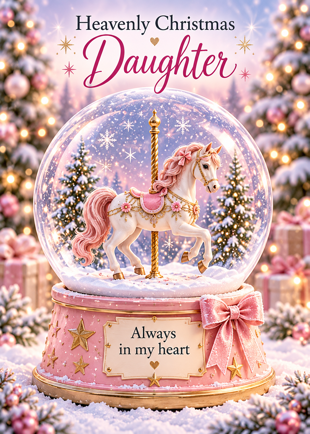 Christmas Card for Daughter in Heaven – Snow Globe Village