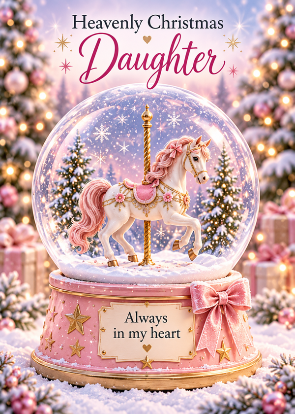 Christmas Card for Daughter in Heaven – Snow Globe Village