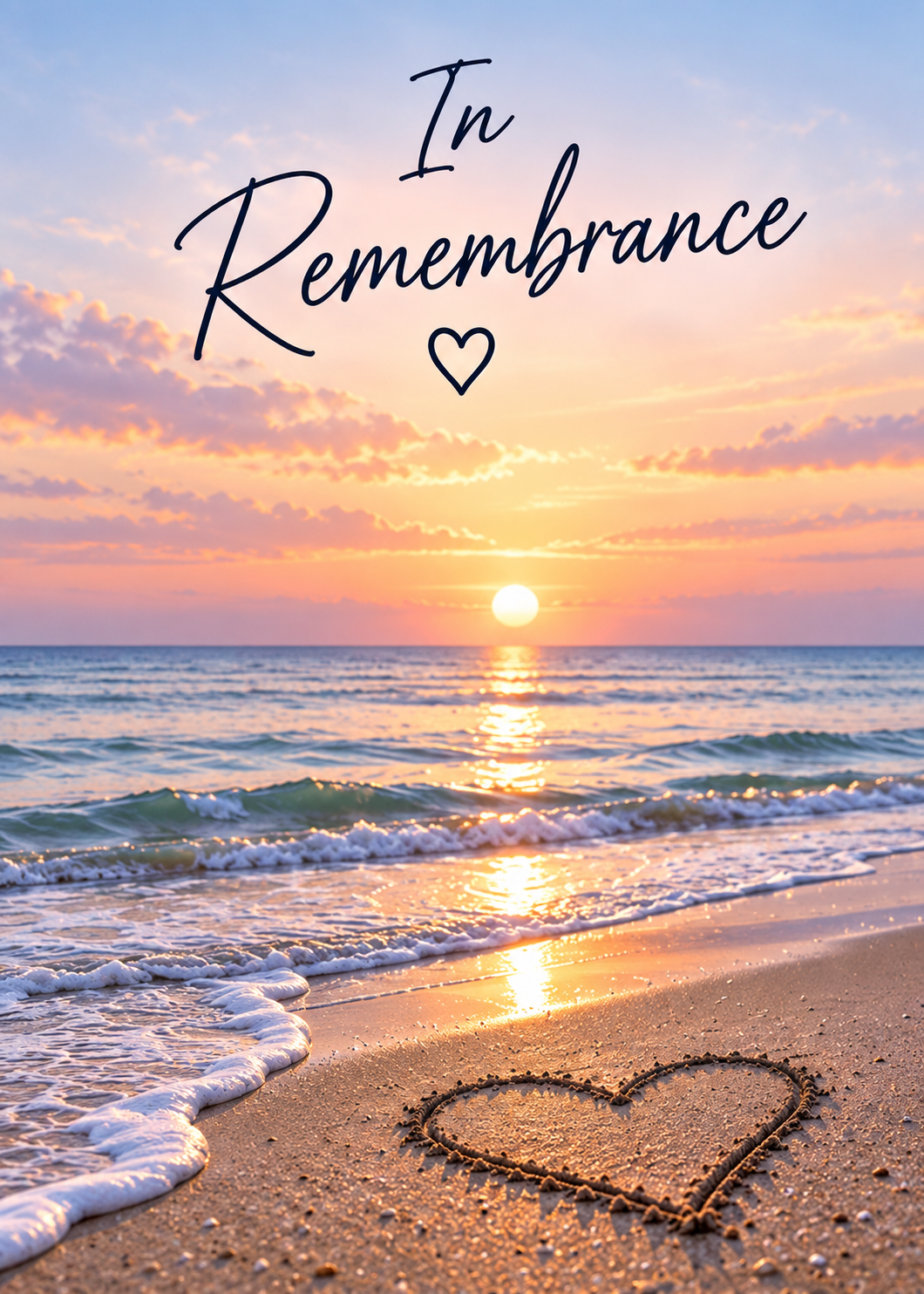 In Remembrance Sympathy Card – Sunset by the Sea