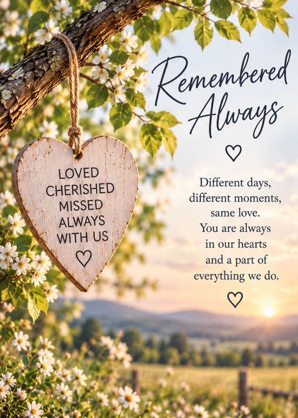 Remembered Always Sympathy Card – Countryside