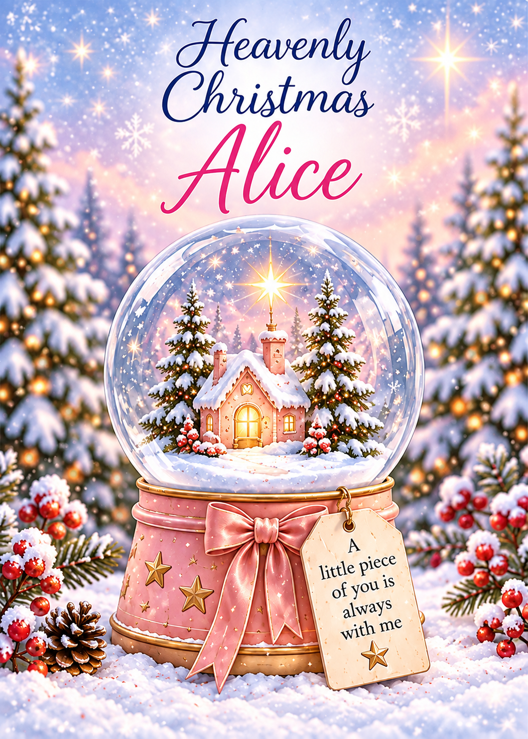 Personalised Daughter Christmas Card – Winter Snow Globe