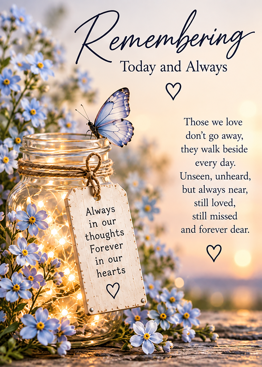Remembering Today and Always Sympathy Card