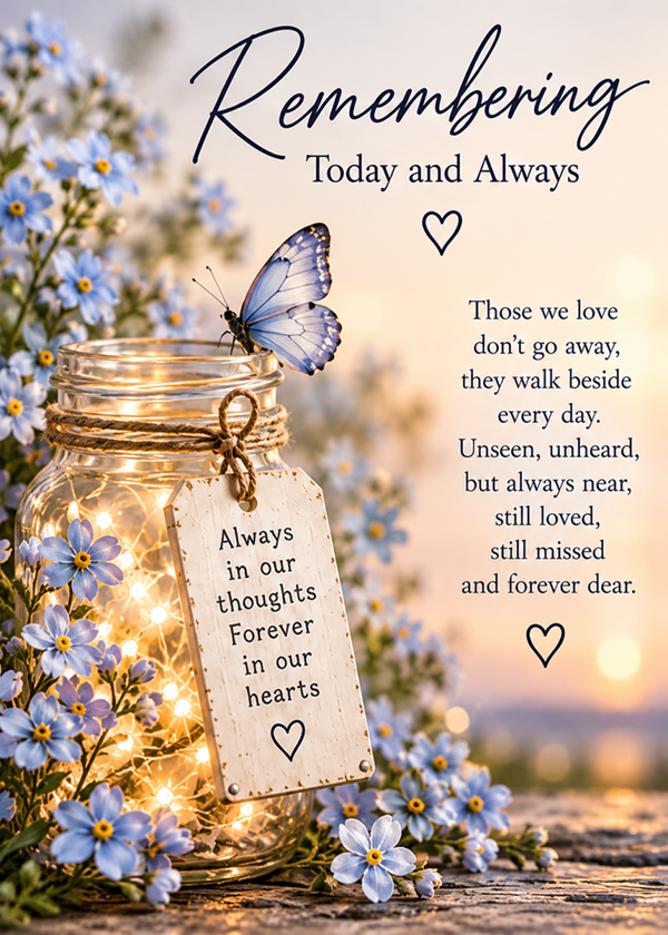 Remembering Today and Always Sympathy Card