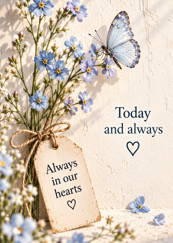Today and Always Sympathy Card – Forget-Me-Nots