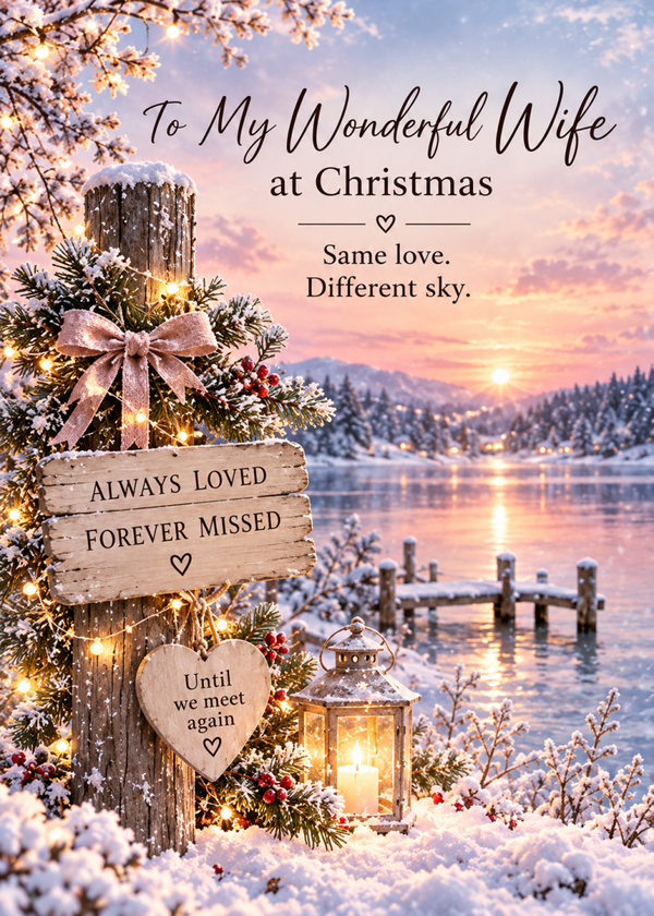 Christmas Card for Wife in Heaven – Lakeside Lantern