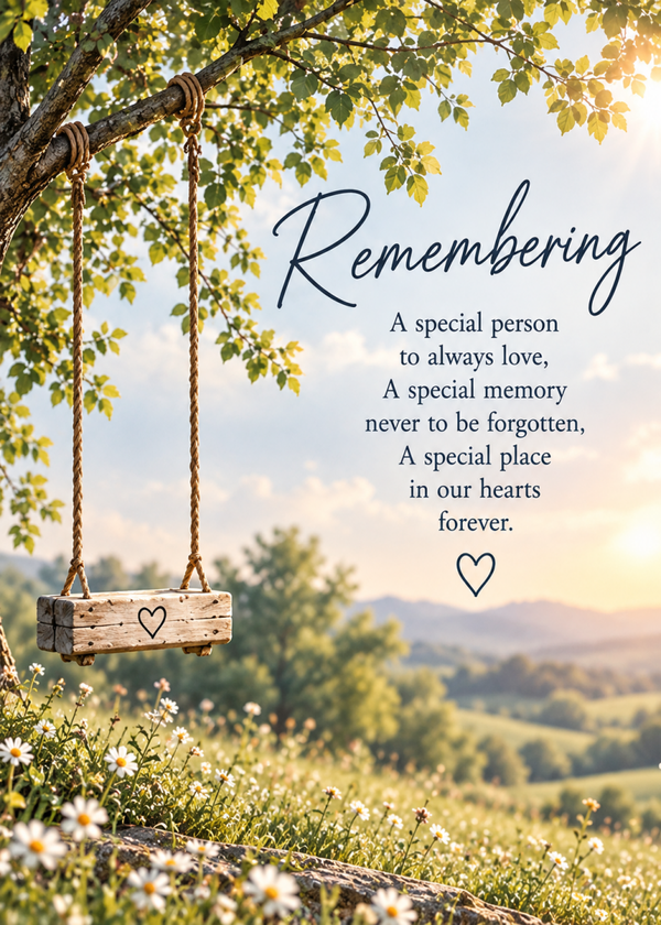 Remembering Someone Special Sympathy Card – Swing
