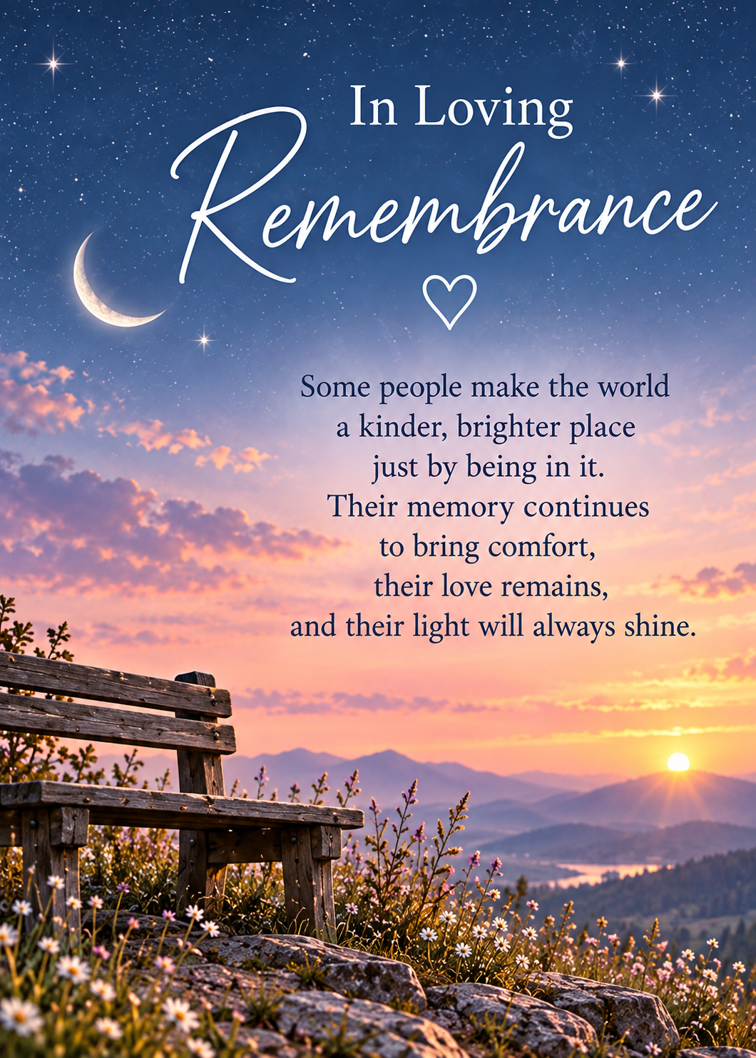In Loving Remembrance Sympathy Card – Night Sky