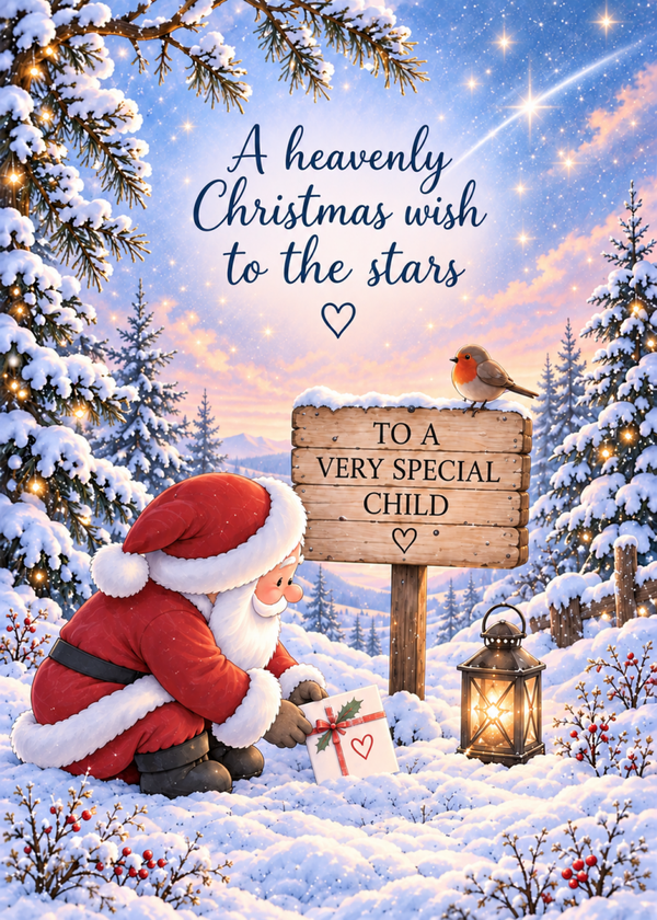 Christmas Card for a Child in Heaven – Heavenly Christmas Wish