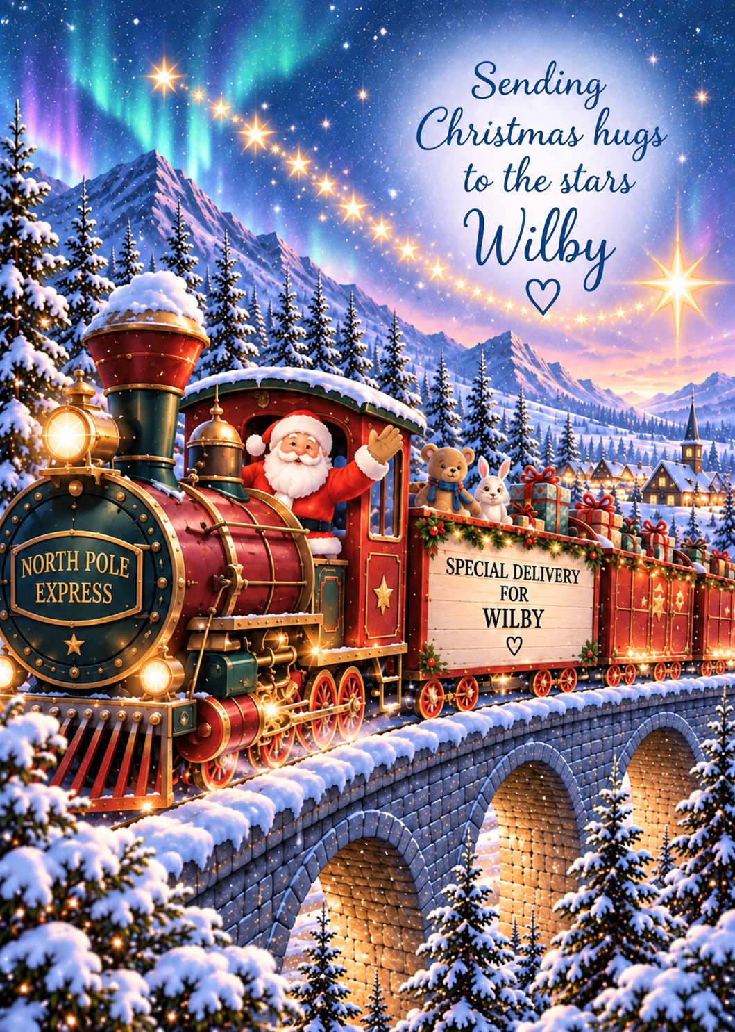 Personalised Christmas Card – Christmas Train