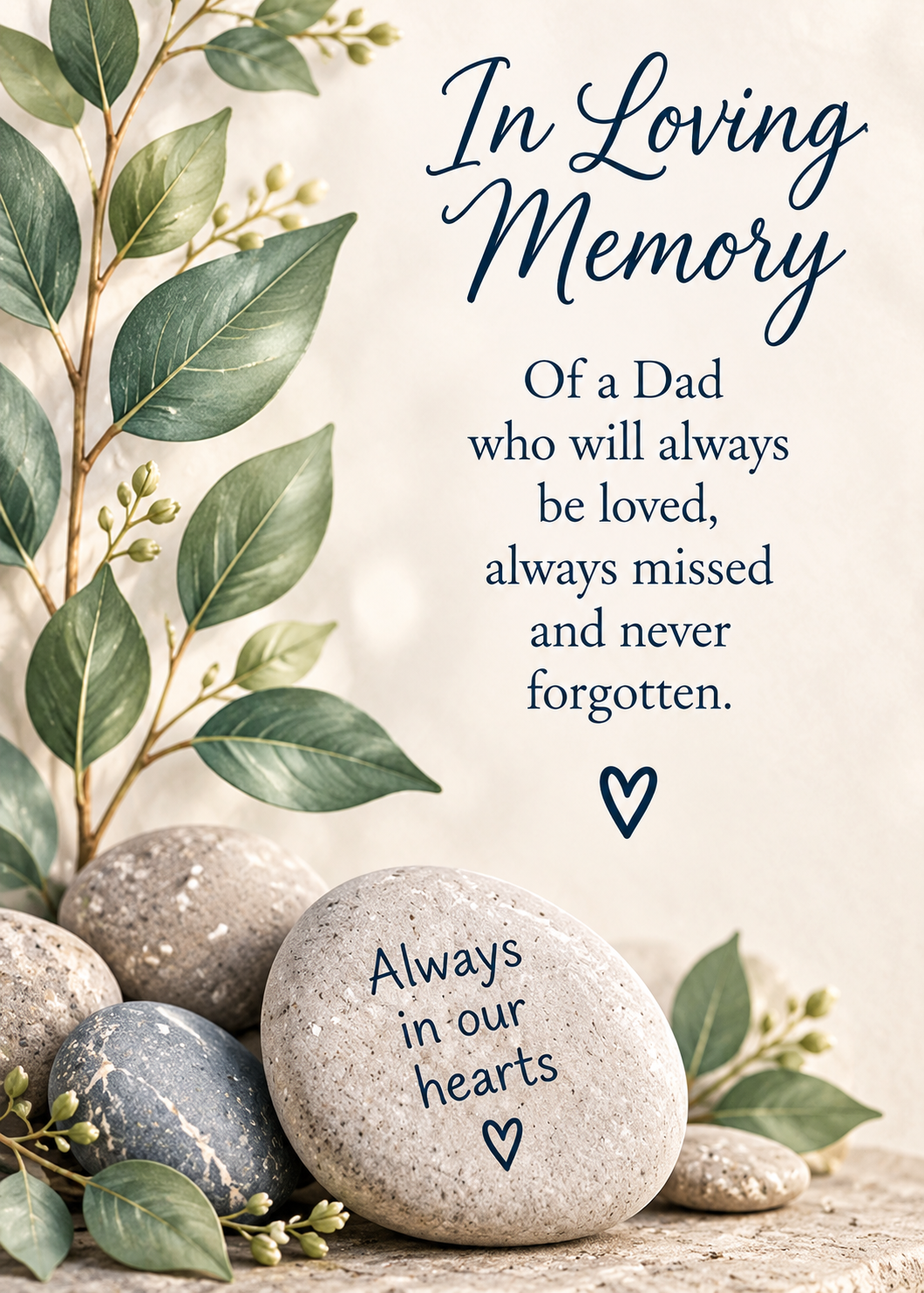 In Loving Memory of Dad Sympathy Card – Always in Our Hearts