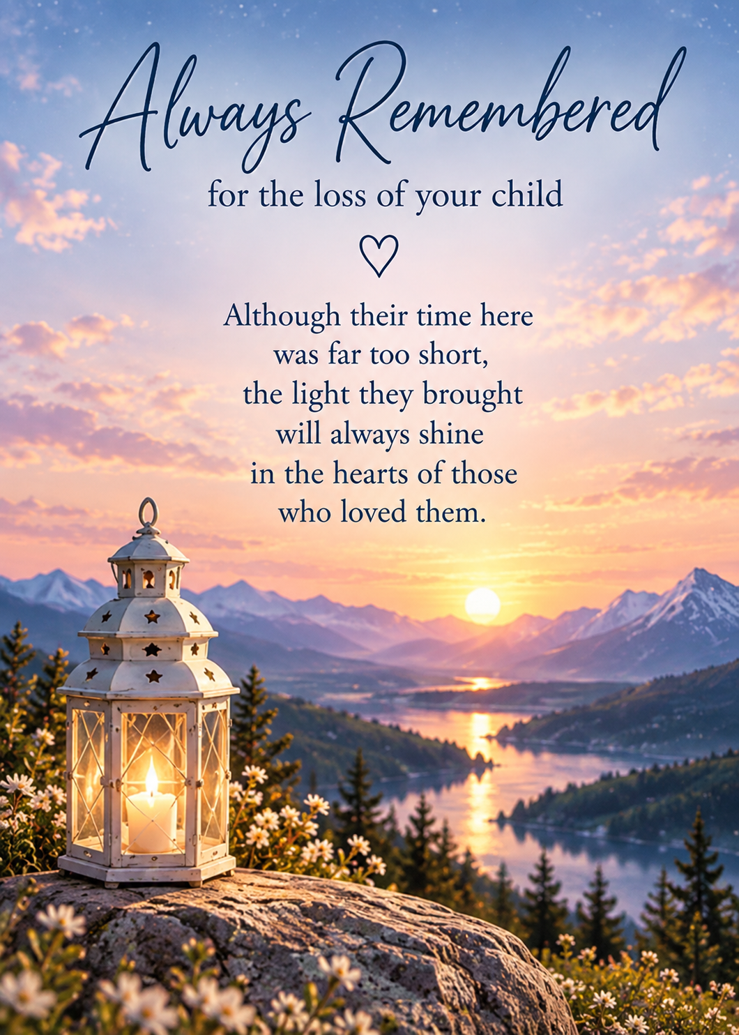 Always Remembered Card for Loss of a Child