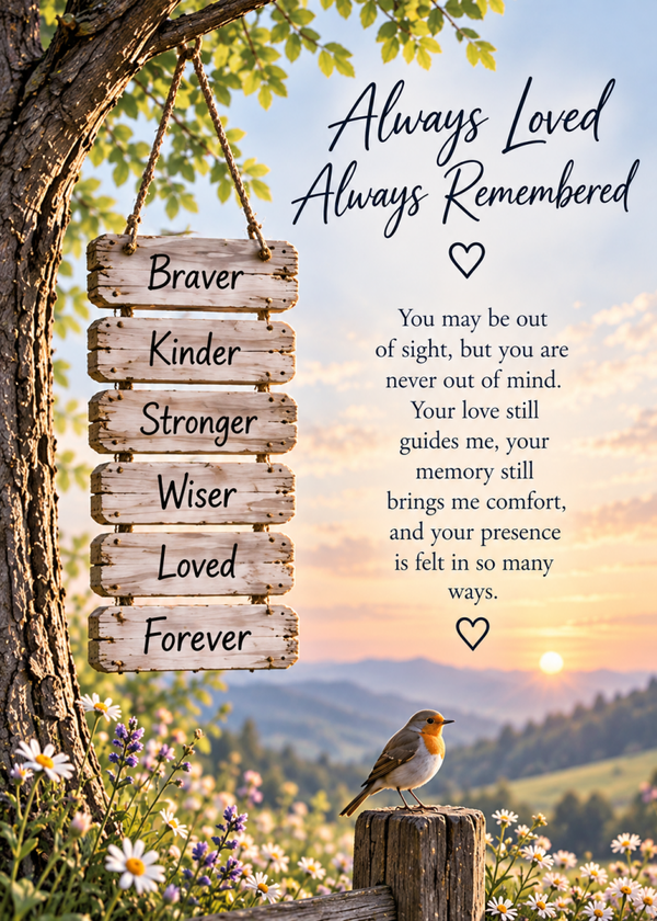 In Our Hearts Sympathy Card – Memorial Bench